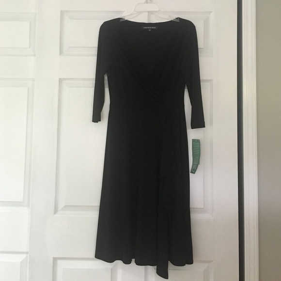 Black Faux- Wrap Dress