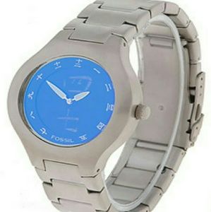 Fossil Men's Big Tic Blue Dial Stainless Steel Wat