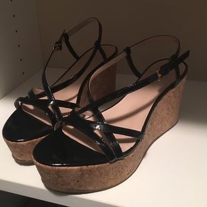 Kate spade black wedge sandals