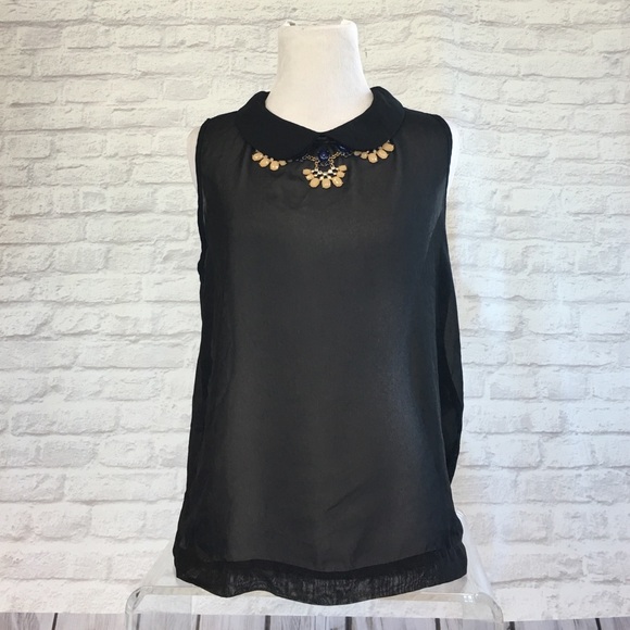 Black sheer open back tank