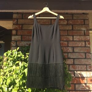 Donna Morgan black tassel dress