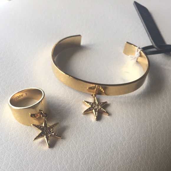NWT J Crew Gold Plated Sand Dollar Ring/ Bracelet