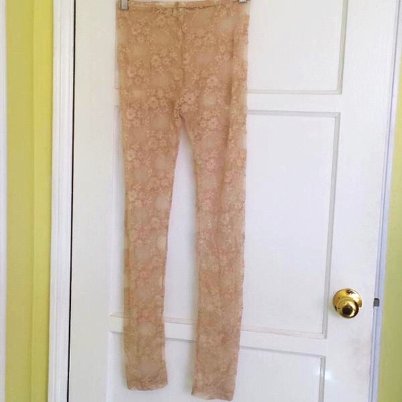 Sheer beige leggings
