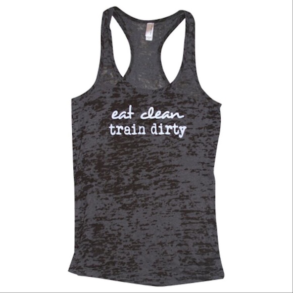 Eat Clean Train Dirty Workout Tank- Black