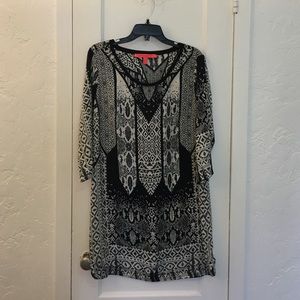 Mango black and white dress