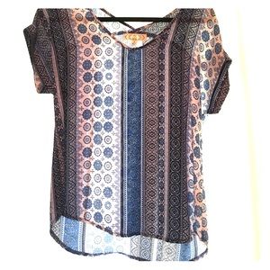 Blue silky blouse