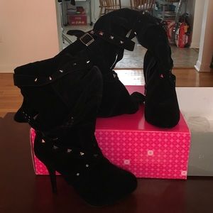 Over the knee suede boots