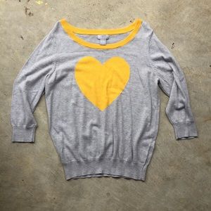 JCP Gray Sweater with Yellow Heart