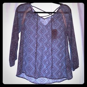 Patterned silky blouse