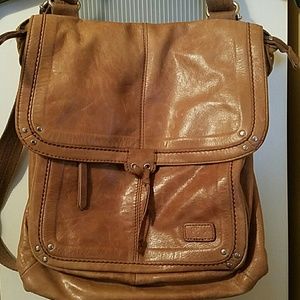 Leather tan backpack