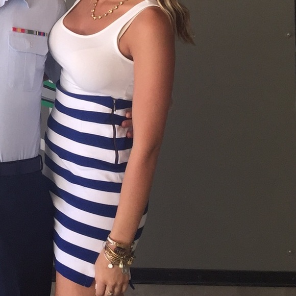 Banana republic high waisted stripe skirt