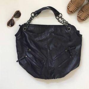 Dark Plum Converse One Star Faux Leather Purse