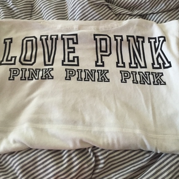 Victoria's Secret White PINK spirit jersey fleece