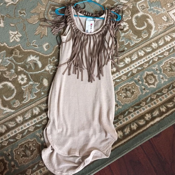 Judith March sweater dress with fringe