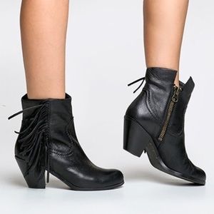 Sam Edelman leather fringe booties