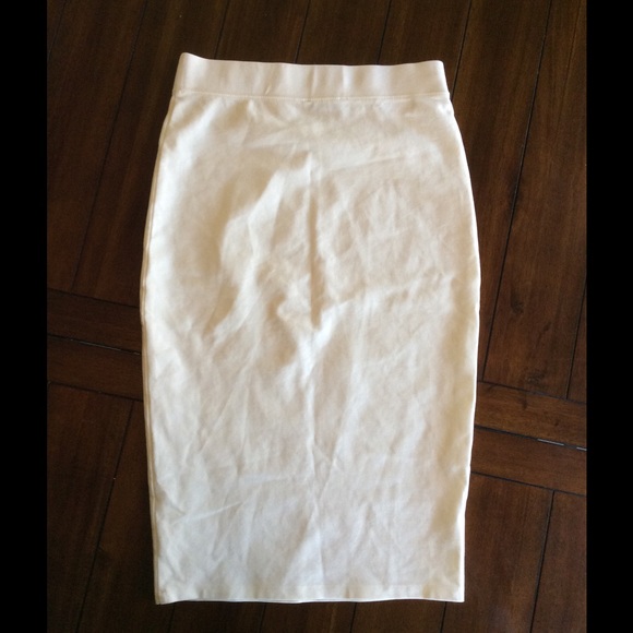 Cream Pencil Skirt