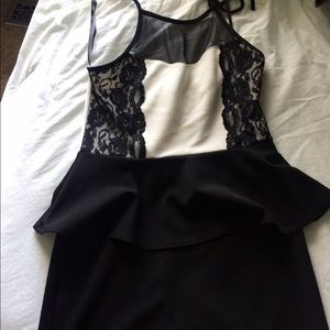 Tight White & Black Dress