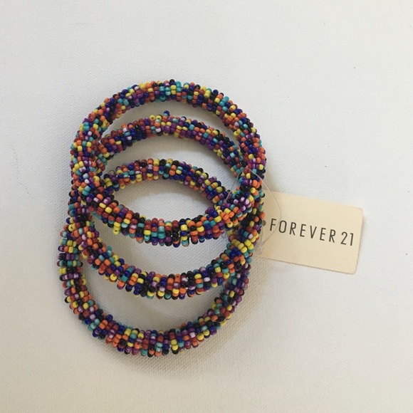 Multicolored/Rainbow Beaded Bracelet Stack