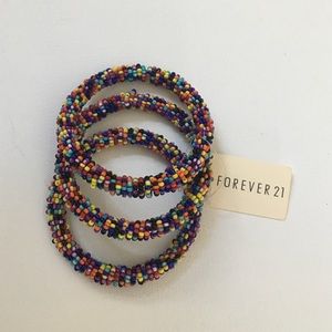 Multicolored/Rainbow Beaded Bracelet Stack