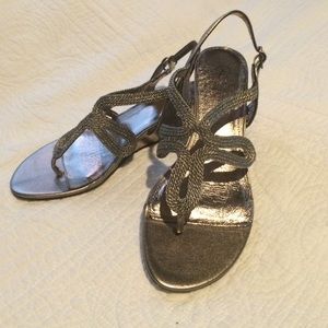 Woven pewter wedges