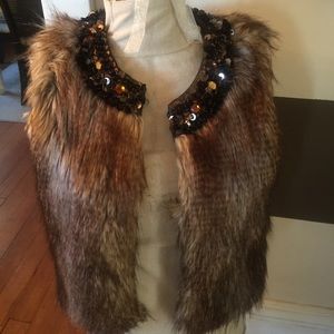 Express faux fur vest