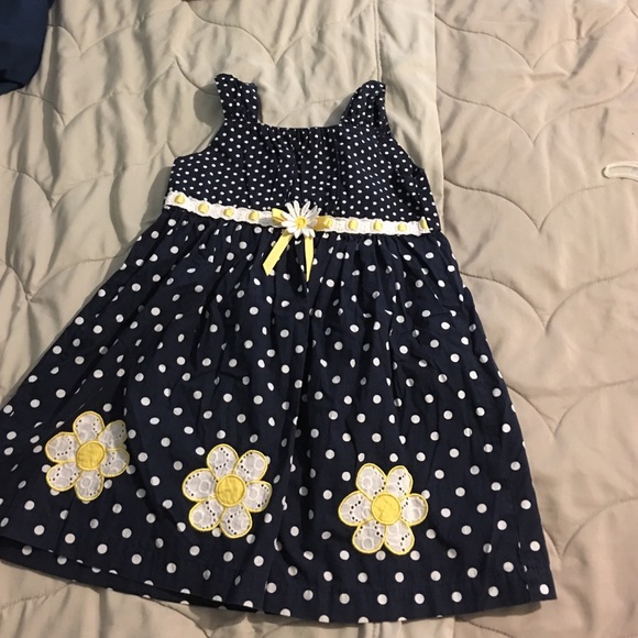 Navy blue polka dot dress