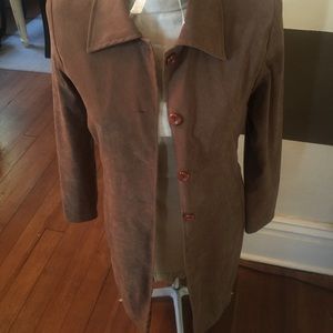 Faux Suede Trench Coat