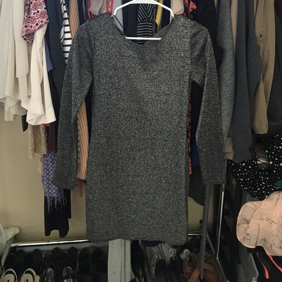 H&m long sleeve metallic dress