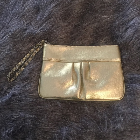 Gold wristlet from Express
