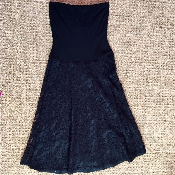 Black Lace Strapless Dress sz M