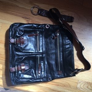 Stunning Tano Black Leather CrossBody / Purse