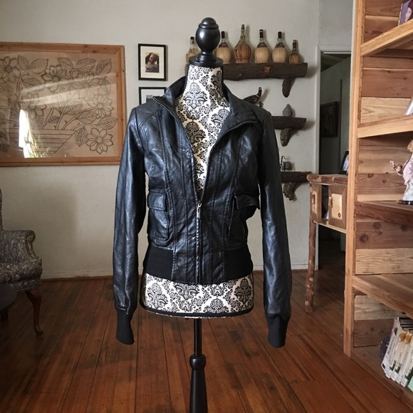 Black vegan leather jacket