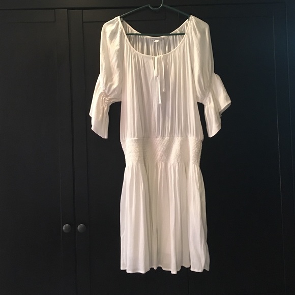 New York and Company white peasant dress