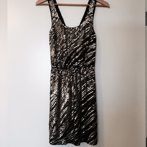 slim fit dress slacks Anthropologie Rose Gold Sequin Dress with Velvet Waist Belt and Tags A –  The Thrifty Hippy main image 0