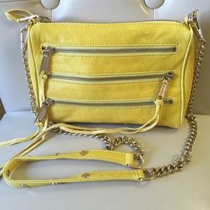 Rebecca Minkoff mini 5-zip crossbody in yellow