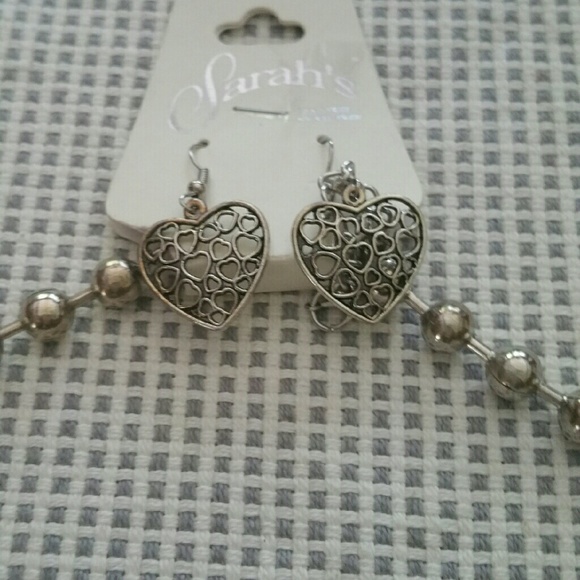 🔔SET HEART CRYSTAL NECKLACE/EARRING - Picture 3 of 4