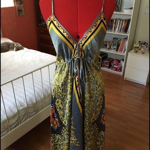 Asymetrical Long tank silk dress