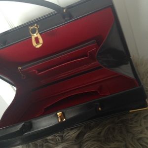 VIntage 1960's Murray Kruger Navy Patent Handbag