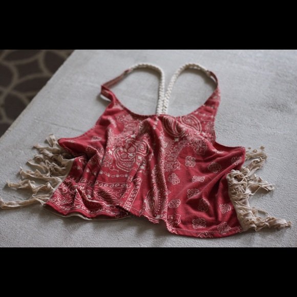 🌹SOLD🌹Boho hippie festival rope crop top