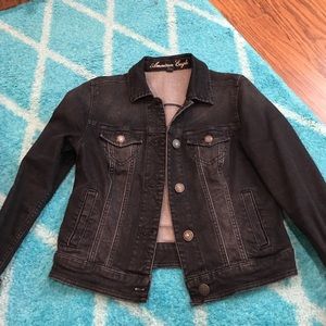 Black denim jacket