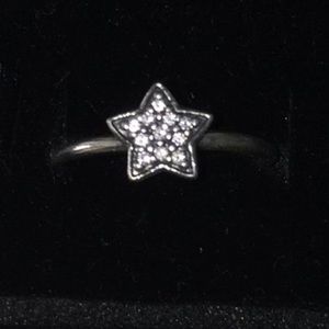 Retired Pandora silver star ring size 58