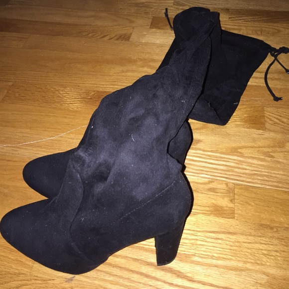 Over the knee/thigh high black boots!!