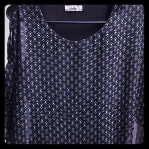 Black designed dressy tank top