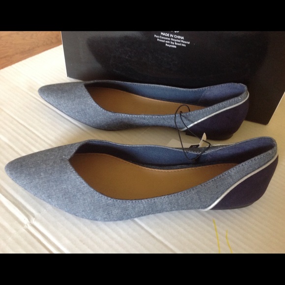 WEEKEND OFFER🆕GAP DENIM BLUE FAUX SUEDEPOINTY TOE - Picture 2 of 4