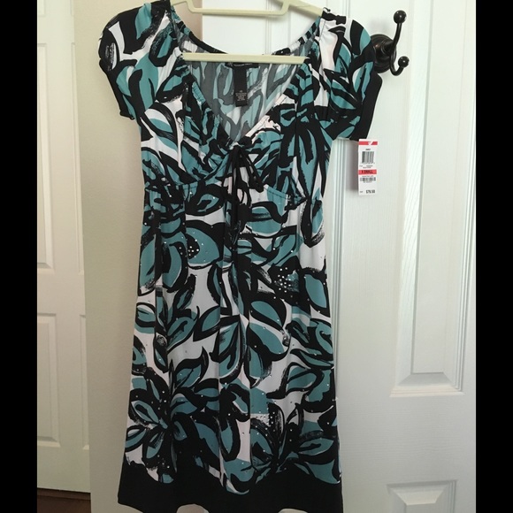 INC short sleeve print dress