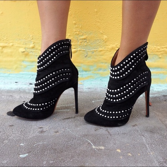 ALAÏA STUD EMBELLISHED BOOTIES SZ 36 - Picture 1 of 4