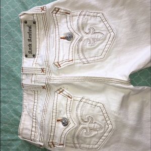 Women's Rock Revival cream bootcut jeans