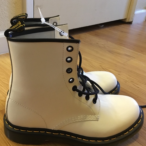 White patent Dr. Martens