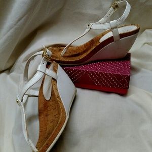 Ralph Lauren 6.5 white wedge sandals