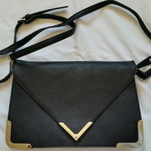 Sole Society black purse with silver hardware